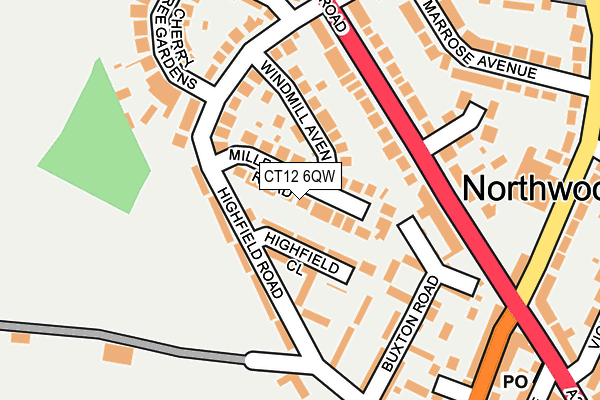 CT12 6QW map - OS OpenMap – Local (Ordnance Survey) CT12 6QW map - OS OpenMap – Local (Ordnance Survey)