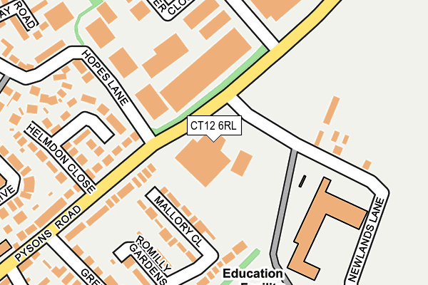 CT12 6RL map - OS OpenMap – Local (Ordnance Survey) CT12 6RL map - OS OpenMap – Local (Ordnance Survey)