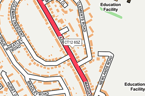 CT12 6SZ map - OS OpenMap – Local (Ordnance Survey) CT12 6SZ map - OS OpenMap – Local (Ordnance Survey)