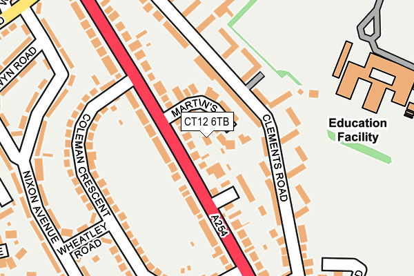 CT12 6TB map - OS OpenMap – Local (Ordnance Survey) CT12 6TB map - OS OpenMap – Local (Ordnance Survey)