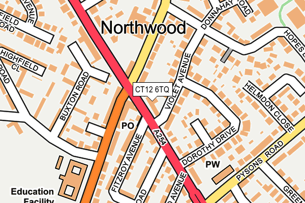 CT12 6TQ map - OS OpenMap – Local (Ordnance Survey) CT12 6TQ map - OS OpenMap – Local (Ordnance Survey)
