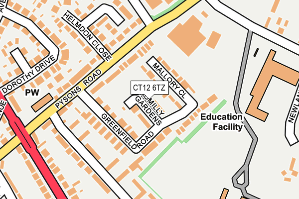 CT12 6TZ map - OS OpenMap – Local (Ordnance Survey) CT12 6TZ map - OS OpenMap – Local (Ordnance Survey)