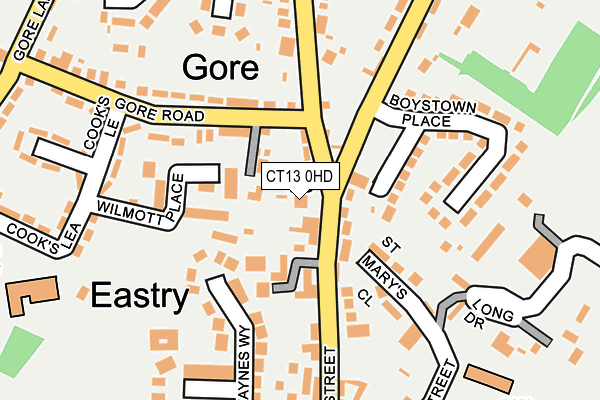 CT13 0HD map - OS OpenMap – Local (Ordnance Survey) CT13 0HD map - OS OpenMap – Local (Ordnance Survey)