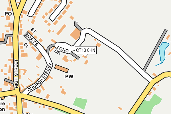 CT13 0HN map - OS OpenMap – Local (Ordnance Survey) CT13 0HN map - OS OpenMap – Local (Ordnance Survey)