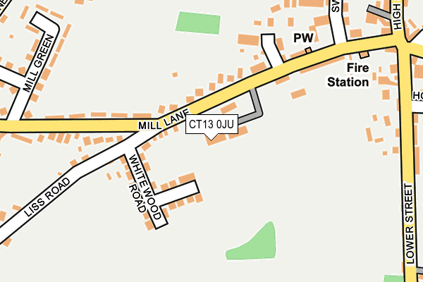 CT13 0JU map - OS OpenMap – Local (Ordnance Survey) CT13 0JU map - OS OpenMap – Local (Ordnance Survey)