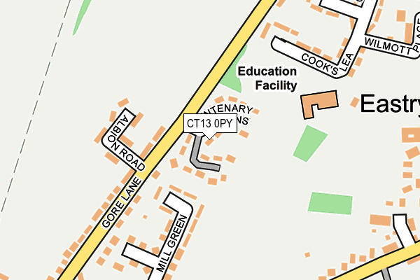 CT13 0PY map - OS OpenMap – Local (Ordnance Survey) CT13 0PY map - OS OpenMap – Local (Ordnance Survey)