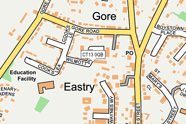 CT13 0QB map - OS OpenMap – Local (Ordnance Survey) CT13 0QB map - OS OpenMap – Local (Ordnance Survey)