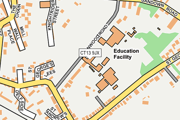 CT13 9JX map - OS OpenMap – Local (Ordnance Survey) CT13 9JX map - OS OpenMap – Local (Ordnance Survey)