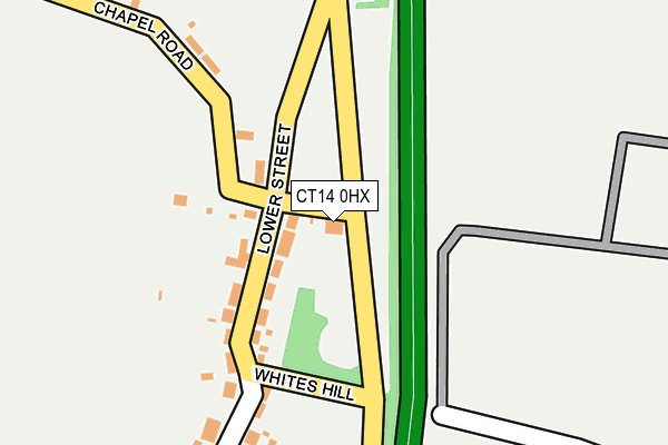 CT14 0HX map - OS OpenMap – Local (Ordnance Survey) CT14 0HX map - OS OpenMap – Local (Ordnance Survey)