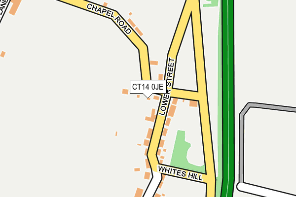CT14 0JE map - OS OpenMap – Local (Ordnance Survey) CT14 0JE map - OS OpenMap – Local (Ordnance Survey)