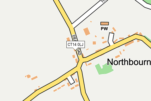 CT14 0LJ map - OS OpenMap – Local (Ordnance Survey) CT14 0LJ map - OS OpenMap – Local (Ordnance Survey)