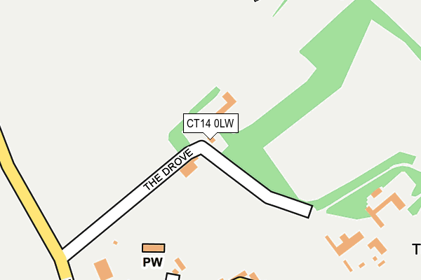 CT14 0LW map - OS OpenMap – Local (Ordnance Survey) CT14 0LW map - OS OpenMap – Local (Ordnance Survey)