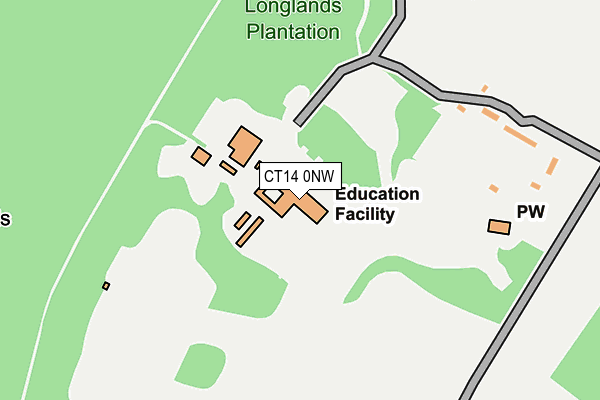 CT14 0NW map - OS OpenMap – Local (Ordnance Survey) CT14 0NW map - OS OpenMap – Local (Ordnance Survey)