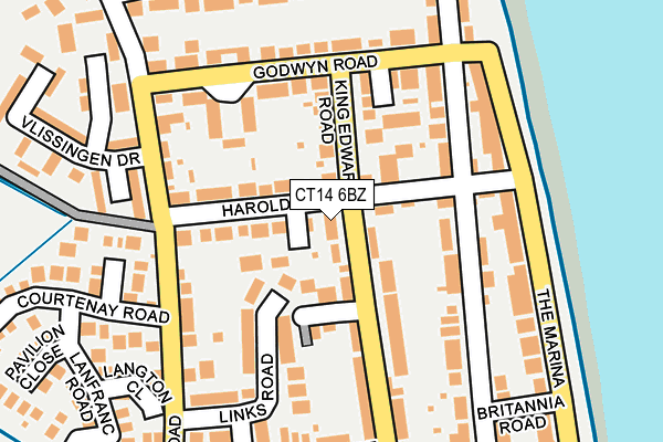 CT14 6BZ map - OS OpenMap – Local (Ordnance Survey) CT14 6BZ map - OS OpenMap – Local (Ordnance Survey)