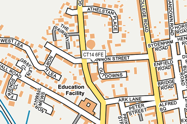 CT14 6FE map - OS OpenMap – Local (Ordnance Survey) CT14 6FE map - OS OpenMap – Local (Ordnance Survey)