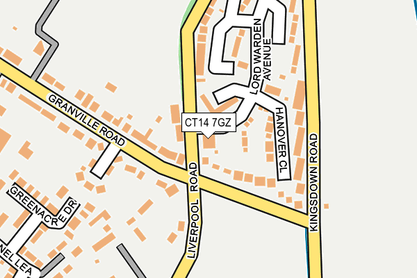 CT14 7GZ map - OS OpenMap – Local (Ordnance Survey) CT14 7GZ map - OS OpenMap – Local (Ordnance Survey)