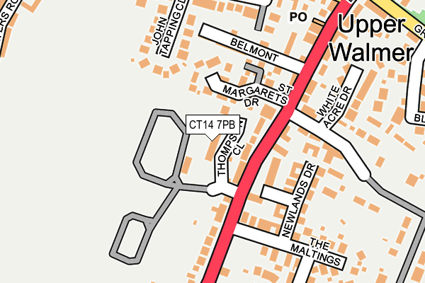 CT14 7PB map - OS OpenMap – Local (Ordnance Survey) CT14 7PB map - OS OpenMap – Local (Ordnance Survey)