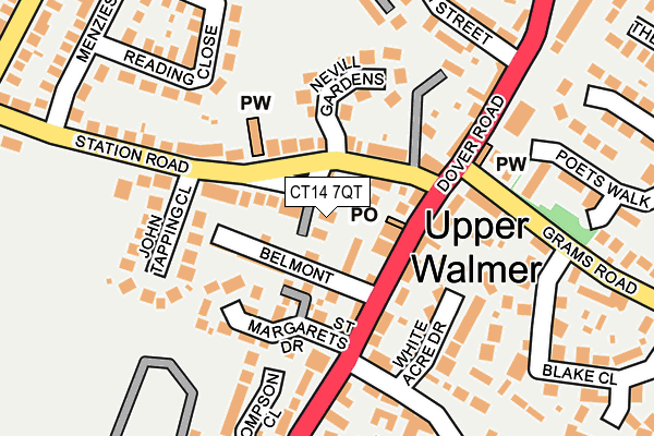CT14 7QT map - OS OpenMap – Local (Ordnance Survey) CT14 7QT map - OS OpenMap – Local (Ordnance Survey)