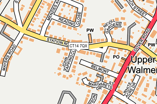 CT14 7QX map - OS OpenMap – Local (Ordnance Survey) CT14 7QX map - OS OpenMap – Local (Ordnance Survey)