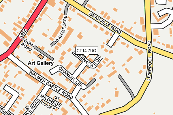 CT14 7UQ map - OS OpenMap – Local (Ordnance Survey) CT14 7UQ map - OS OpenMap – Local (Ordnance Survey)