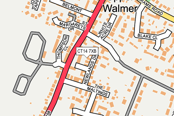 CT14 7XB map - OS OpenMap – Local (Ordnance Survey) CT14 7XB map - OS OpenMap – Local (Ordnance Survey)