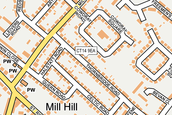 CT14 9EA map - OS OpenMap – Local (Ordnance Survey) CT14 9EA map - OS OpenMap – Local (Ordnance Survey)