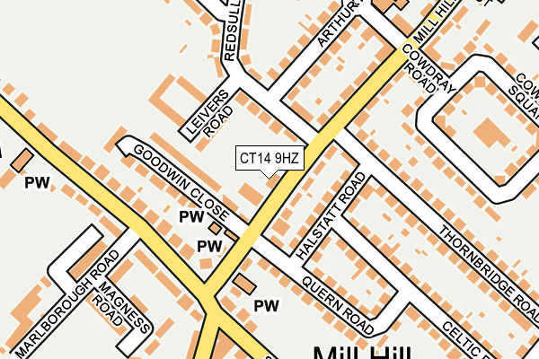 CT14 9HZ map - OS OpenMap – Local (Ordnance Survey) CT14 9HZ map - OS OpenMap – Local (Ordnance Survey)