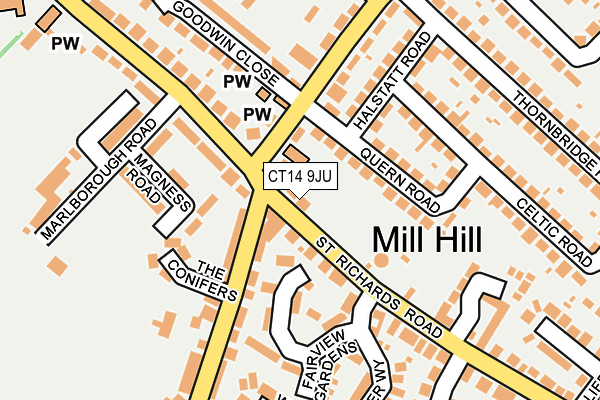 CT14 9JU map - OS OpenMap – Local (Ordnance Survey) CT14 9JU map - OS OpenMap – Local (Ordnance Survey)