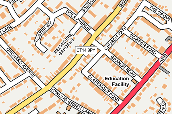 CT14 9PY map - OS OpenMap – Local (Ordnance Survey) CT14 9PY map - OS OpenMap – Local (Ordnance Survey)