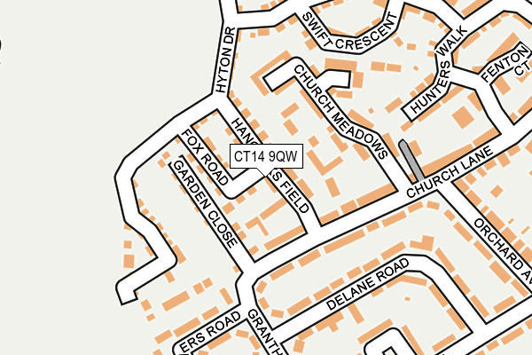 CT14 9QW map - OS OpenMap – Local (Ordnance Survey) CT14 9QW map - OS OpenMap – Local (Ordnance Survey)