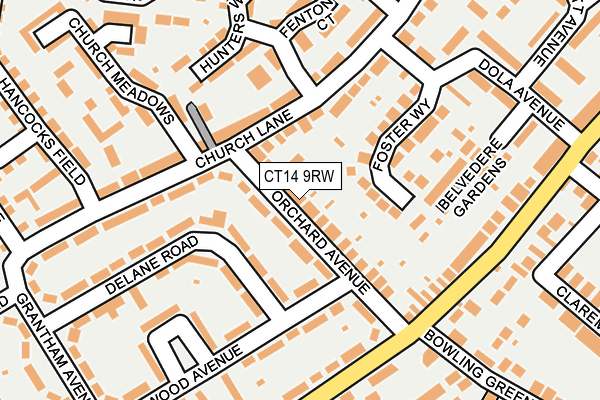 CT14 9RW map - OS OpenMap – Local (Ordnance Survey) CT14 9RW map - OS OpenMap – Local (Ordnance Survey)