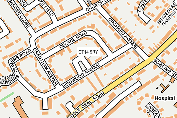 CT14 9RY map - OS OpenMap – Local (Ordnance Survey) CT14 9RY map - OS OpenMap – Local (Ordnance Survey)