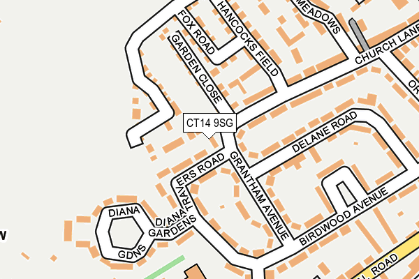 CT14 9SG map - OS OpenMap – Local (Ordnance Survey) CT14 9SG map - OS OpenMap – Local (Ordnance Survey)