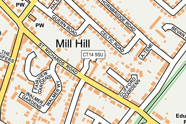CT14 9SU map - OS OpenMap – Local (Ordnance Survey) CT14 9SU map - OS OpenMap – Local (Ordnance Survey)