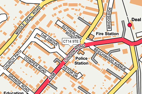 CT14 9TE map - OS OpenMap – Local (Ordnance Survey)