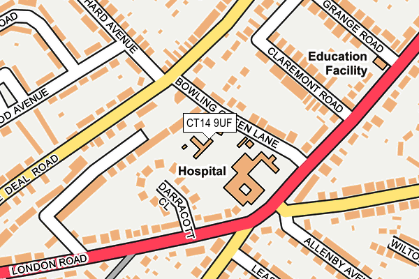 CT14 9UF map - OS OpenMap – Local (Ordnance Survey) CT14 9UF map - OS OpenMap – Local (Ordnance Survey)