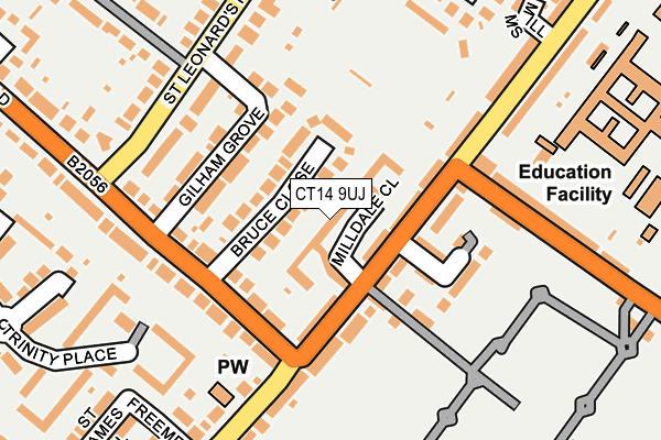 CT14 9UJ map - OS OpenMap – Local (Ordnance Survey) CT14 9UJ map - OS OpenMap – Local (Ordnance Survey)