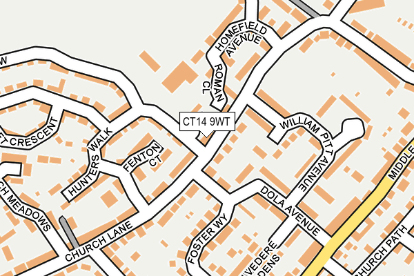 CT14 9WT map - OS OpenMap – Local (Ordnance Survey) CT14 9WT map - OS OpenMap – Local (Ordnance Survey)