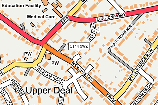 CT14 9WZ map - OS OpenMap – Local (Ordnance Survey) CT14 9WZ map - OS OpenMap – Local (Ordnance Survey)