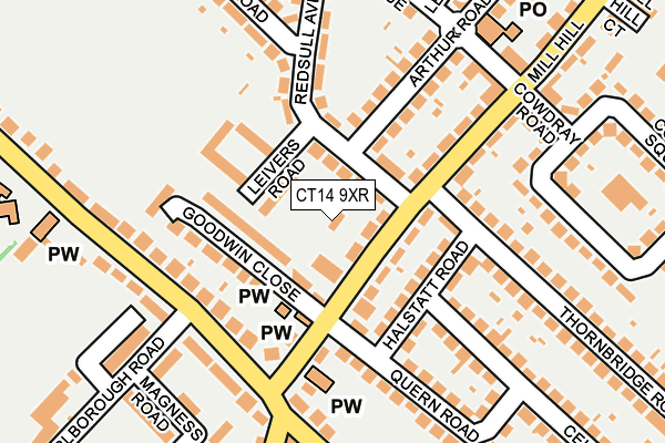 CT14 9XR map - OS OpenMap – Local (Ordnance Survey) CT14 9XR map - OS OpenMap – Local (Ordnance Survey)