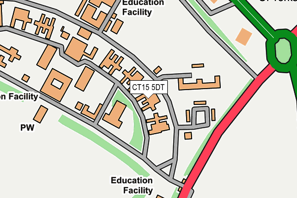 CT15 5DT map - OS OpenMap – Local (Ordnance Survey) CT15 5DT map - OS OpenMap – Local (Ordnance Survey)