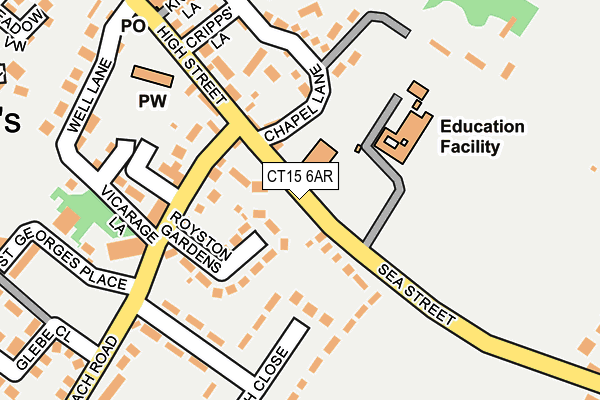 CT15 6AR map - OS OpenMap – Local (Ordnance Survey) CT15 6AR map - OS OpenMap – Local (Ordnance Survey)