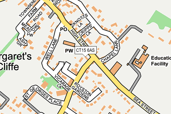 CT15 6AS map - OS OpenMap – Local (Ordnance Survey) CT15 6AS map - OS OpenMap – Local (Ordnance Survey)