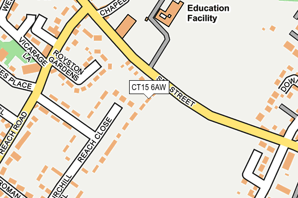 CT15 6AW map - OS OpenMap – Local (Ordnance Survey) CT15 6AW map - OS OpenMap – Local (Ordnance Survey)