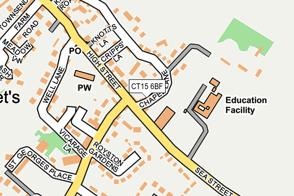 CT15 6BF map - OS OpenMap – Local (Ordnance Survey) CT15 6BF map - OS OpenMap – Local (Ordnance Survey)