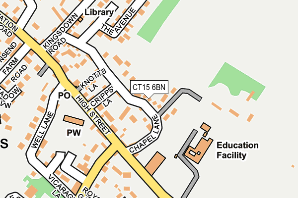 CT15 6BN map - OS OpenMap – Local (Ordnance Survey) CT15 6BN map - OS OpenMap – Local (Ordnance Survey)