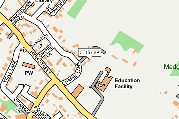 CT15 6BP map - OS OpenMap – Local (Ordnance Survey) CT15 6BP map - OS OpenMap – Local (Ordnance Survey)