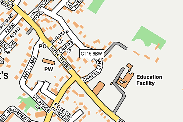 CT15 6BW map - OS OpenMap – Local (Ordnance Survey) CT15 6BW map - OS OpenMap – Local (Ordnance Survey)