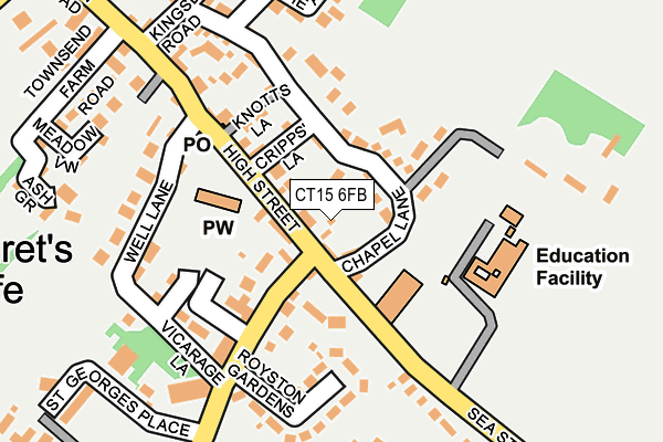 CT15 6FB map - OS OpenMap – Local (Ordnance Survey) CT15 6FB map - OS OpenMap – Local (Ordnance Survey)