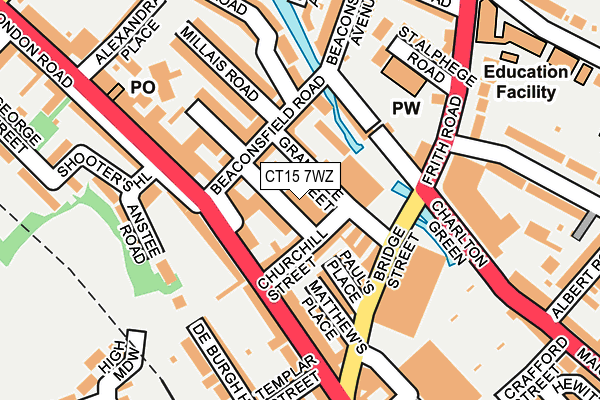 CT15 7WZ map - OS OpenMap – Local (Ordnance Survey) CT15 7WZ map - OS OpenMap – Local (Ordnance Survey)